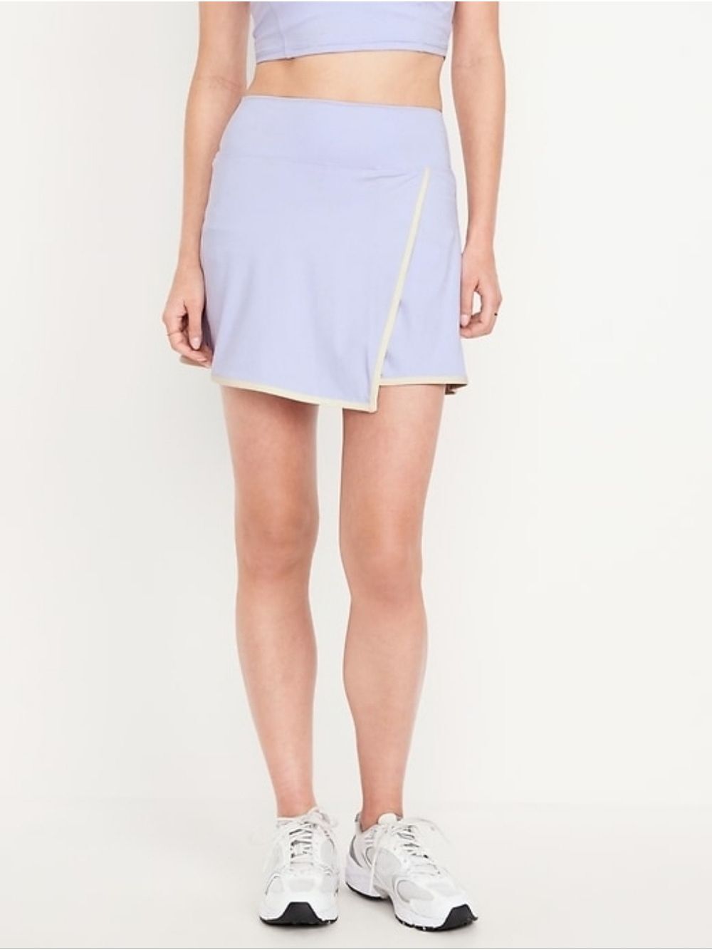 XL • Old Navy • High-Waisted PowerSoft Faux-Wrap Tennis Skort with Cream Trim